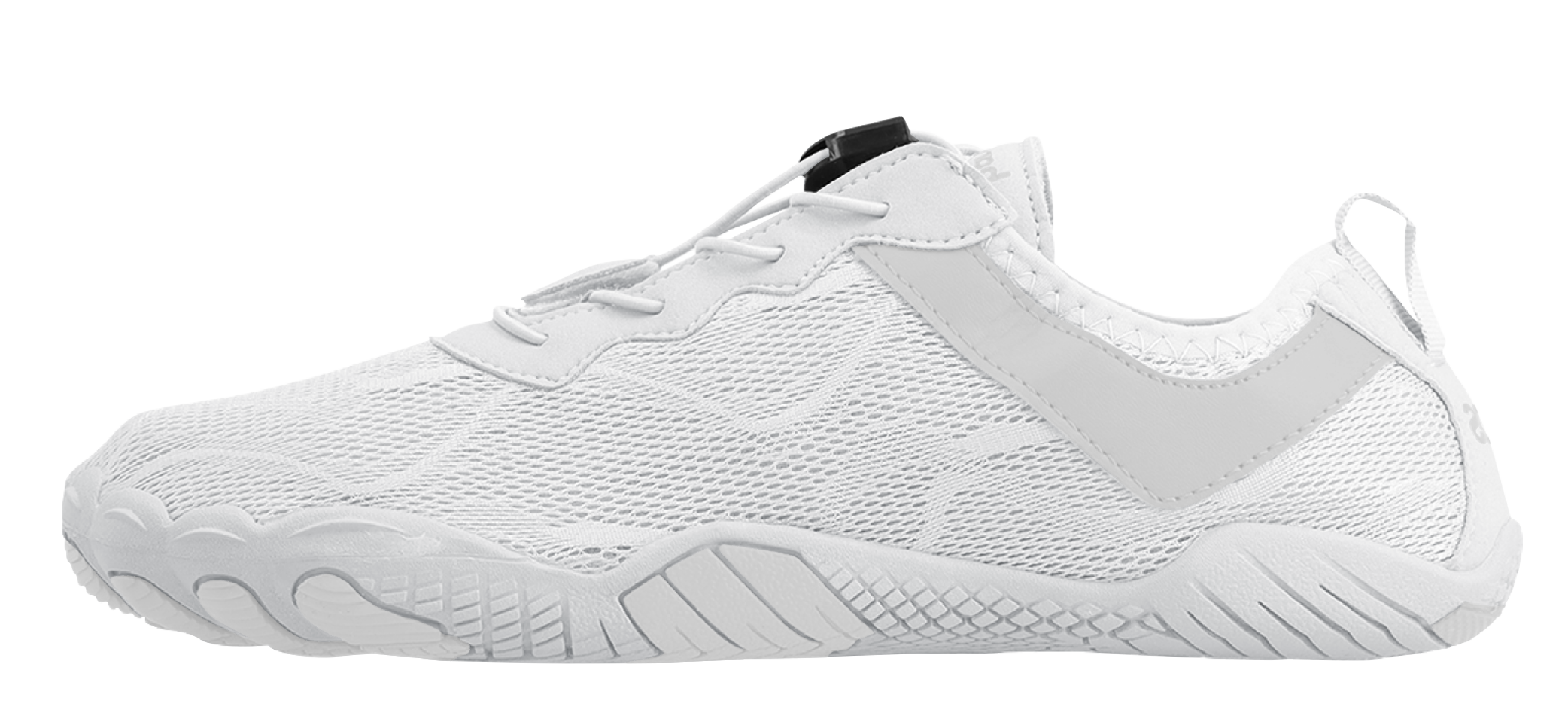 Barestep Active 2.0 Lacing and Fit — Close-Up 2026 Woman tying the laces on a white and yellow Barestep Active 2.0 shoe