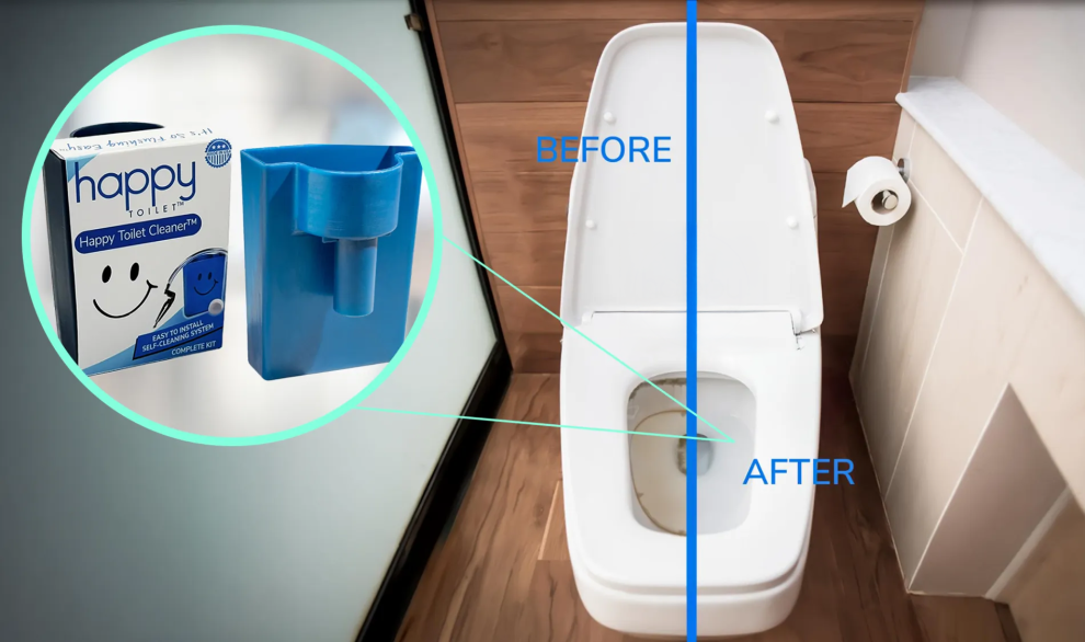 Happy Toilet Cleaner Before and After Results 2026 Happy Toilet Cleaner before and after comparison showing clean toilet bowl