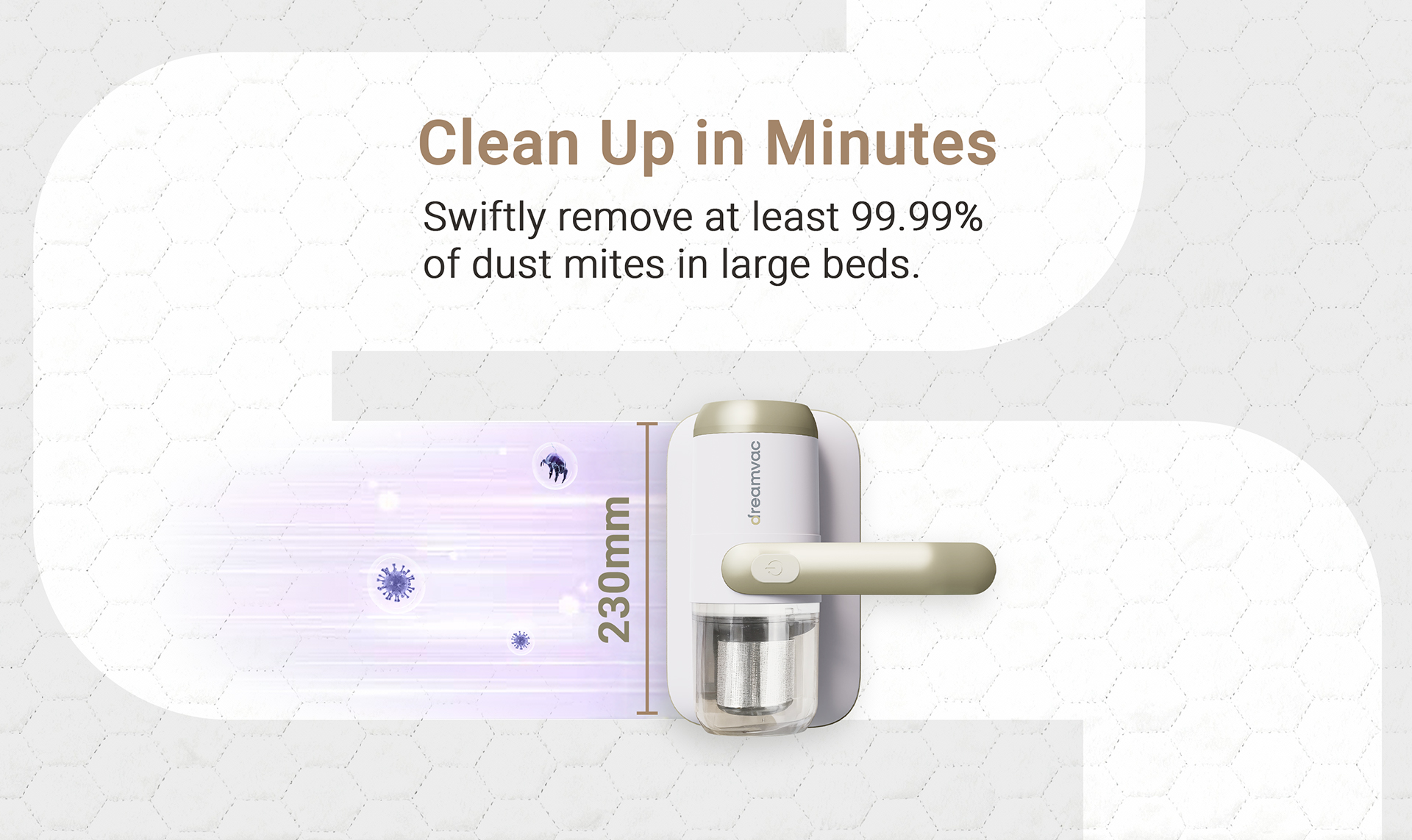 DreamVac Before and After — Collection Chamber Results DreamVac collection chamber filled with dust and debris extracted from a mattress