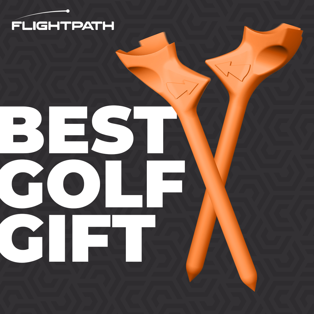 FlightPath Golf Tee Directional Design Red Highlight 2026 FlightPath Directional Diamond Design with red highlight showing alignment and launch platform engineering