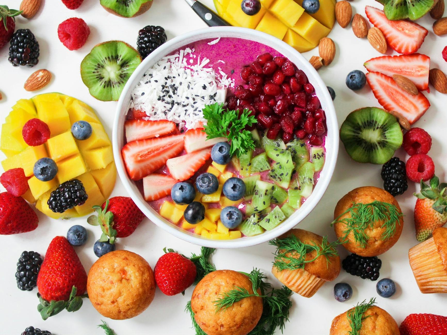 Healthy Foods That Stain Teeth — Berries and Smoothie Bowls A colourful smoothie bowl topped with fresh berries — blueberries, raspberries, and blackberries are among the healthiest but most pigment-rich foods