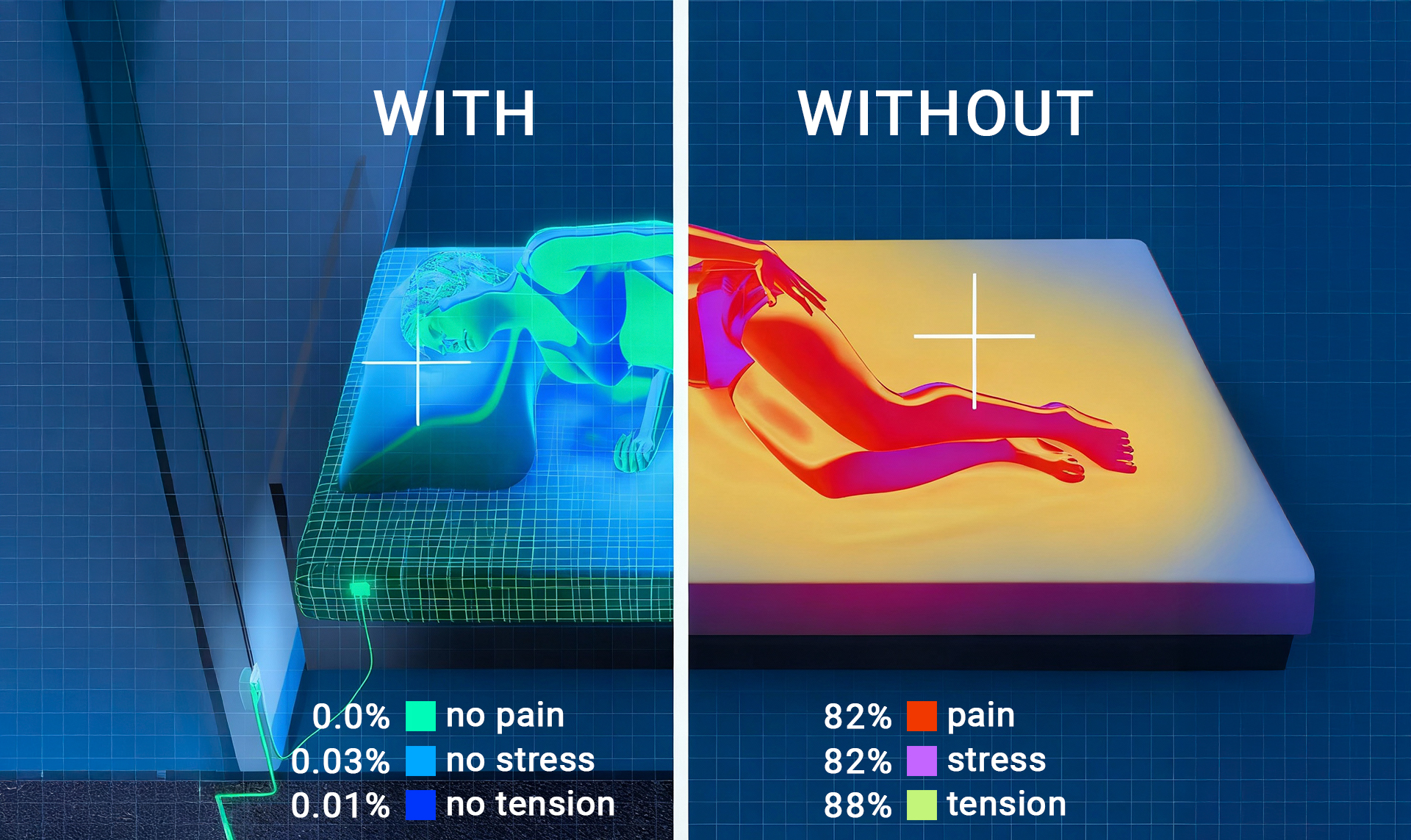 Sleep Disruption and Pain Before Grounding Sheets 2026 Woman experiencing back pain and discomfort in bed before using grounding sheets