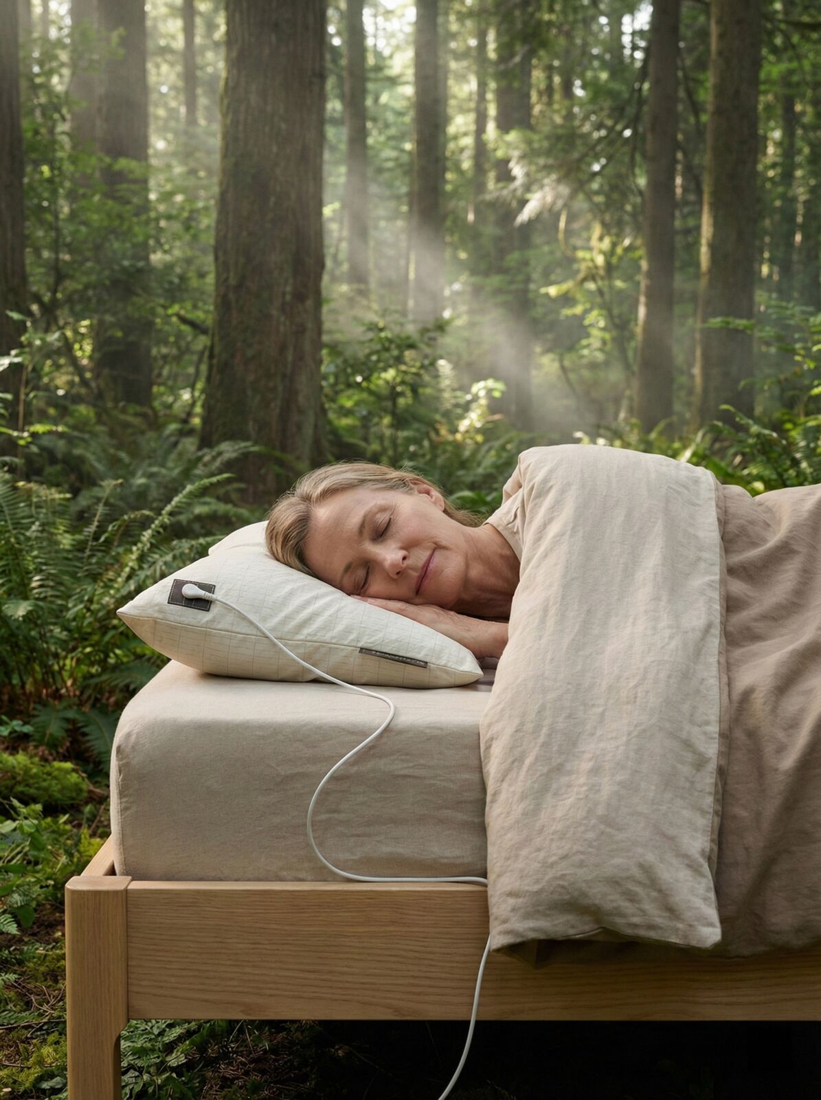 Heal Naturally Grounding Bedsheets Results 2026 Woman smiling and relaxed in bed after using Heal Naturally grounding bedsheets