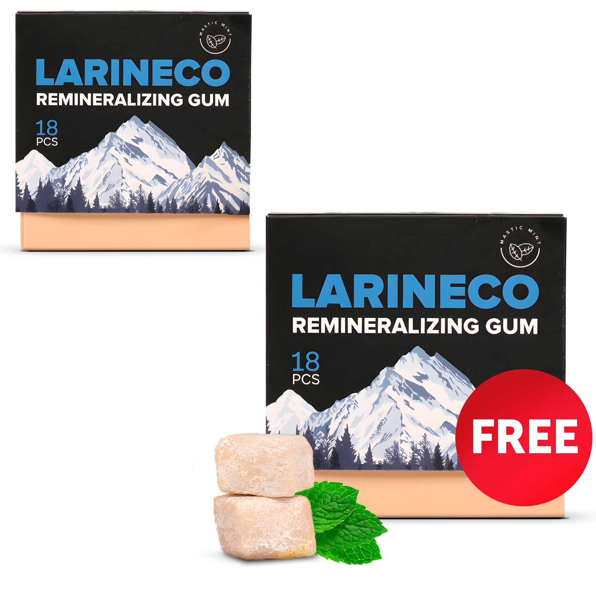 Larineco Remineralizing Gum Bundle Pricing 2026 Larineco Remineralizing Gum bundle options showing 2-pack, 4-pack, 6-pack, and 8-pack pricing