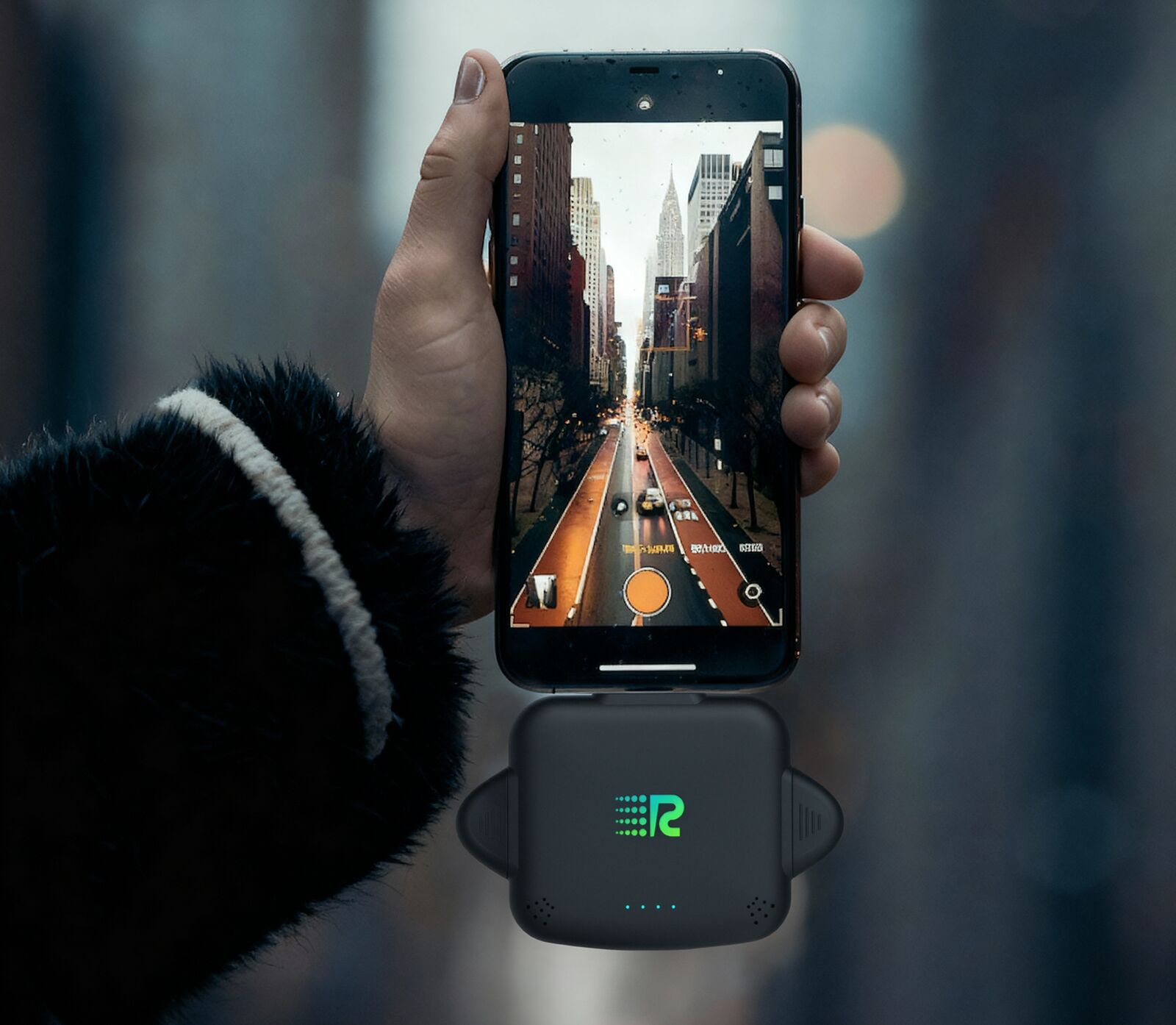 Rush Charge 3-in-1 Portable Charger 2026 Rush Charge 3-in-1 portable charger with built-in Lightning, USB-C, and Micro-USB tips