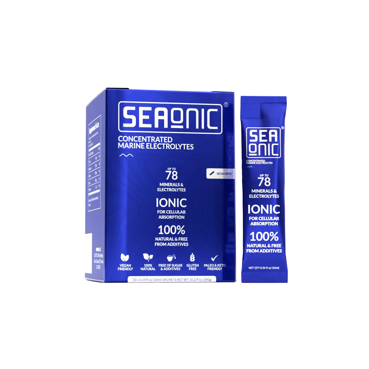 Seaonic Hypertonic Sachet — 78+ Ionic Minerals from Bay of Biscay Seaonic Hypertonic single sachet — concentrated ocean mineral formula