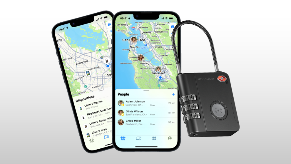 SmartLock Lifestyle In-Use Airport 2026 SmartLock in use on luggage at airport — TSA approved lock with tracker