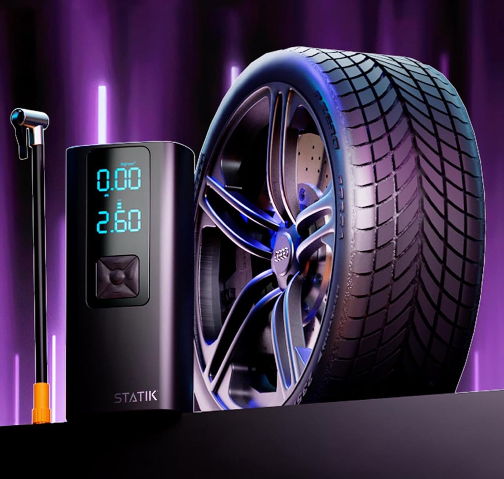 TireHero Auto Shut-Off Digital Display — 150 PSI Wireless Inflator TireHero digital display showing auto shut-off at target PSI pressure
