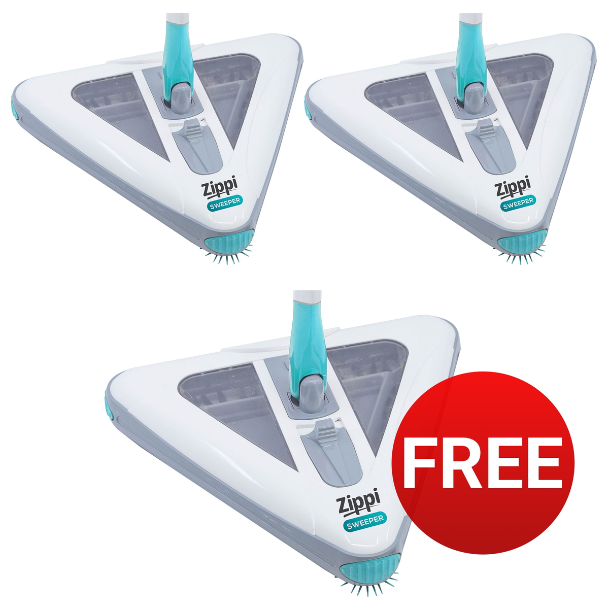 Zippi Sweeper Buy 2 Get 1 FREE Bundle Deal 2026 Zippi Sweeper Buy 2 Get 1 Free bundle offer showing three units