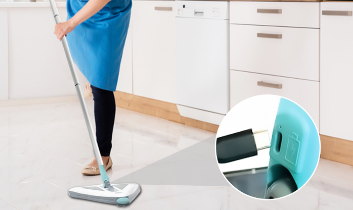 Zippi Sweeper Corner Cleaning Performance 2026 Zippi Sweeper cleaning a floor corner showing the triangular head reaching into the angle